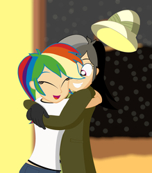 Size: 4800x5472 | Tagged: safe, artist:garretthegarret, daring do, rainbow dash, human, g4, absurd resolution, christmas, cute, human coloration, humanized, light skin