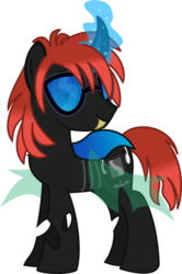 Size: 622x935 | Tagged: safe, artist:itoruna-the-platypus, oc, oc only, changeling, changeling oc, commission, glasses, simple background, solo, transparent background, vector