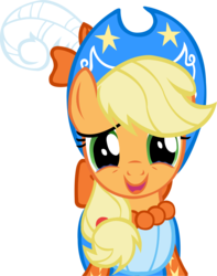 Size: 6189x7863 | Tagged: safe, artist:kapicator, applejack, earth pony, pony, g4, magical mystery cure, my little pony: friendship is magic, absurd resolution, clothes, coronation dress, coronation hat, crying, crying on the outside, dress, female, open mouth, simple background, solo, tears of joy, transparent background, vector