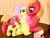 Size: 1024x768 | Tagged: dead source, safe, artist:biosonic100, apple bloom, big macintosh, fluttershy, earth pony, pegasus, pony, g4, aunt, daughter, female, filly, male, nephew, niece, preggoshy, pregnant, ship:fluttermac, shipping, stallion, straight, yellow skin