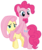 Size: 3410x4064 | Tagged: safe, artist:synch-anon, artist:twiforce, fluttershy, pinkie pie, pony, daring don't, g4, my little pony: friendship is magic, season 4, bipedal, high res, simple background, transparent background, vector