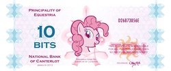 Size: 4465x1866 | Tagged: safe, artist:40-kun, filthy rich, pinkie pie, g4, bank note, bits, currency, money