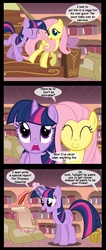 Size: 542x1280 | Tagged: safe, artist:henbe, fluttershy, twilight sparkle, alicorn, pony, g4, comic, female, mare, twilight sparkle (alicorn)