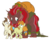 Size: 1280x1050 | Tagged: safe, artist:egophiliac, pound cake, pumpkin cake, oc, oc:king krampus, pegasus, pony, unicorn, slice of pony life, g4, bow, colt, female, filly, hair bow, horn, king krampus, krampus, male, older pound cake, older pumpkin cake, simple background, tail bow, the lord of aldheim, transparent background, tricorn, tumblr