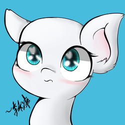 Size: 1400x1400 | Tagged: safe, artist:lightningnickel, oc, oc only, oc:cotton candy, bald, blushing, cute, scrunchy face, solo, tumblr