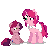Size: 450x420 | Tagged: safe, artist:mrponiator, oc, oc only, oc:gloomy, oc:marker pony, pony, unicorn, animated, boop, female, filly, looking at each other, mare, mlpg, pixel art, simple background, smiling, transparent background