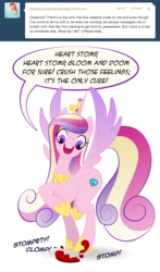 Size: 795x1348 | Tagged: safe, artist:deeptriviality, princess cadance, alicorn, pony, g4, ask, dearprincesscadance, faic, female, mare, merrily cadancing all over your hopes and dreams