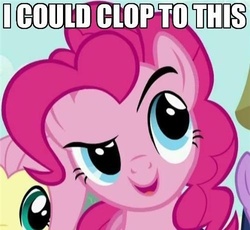 Size: 500x460 | Tagged: safe, pinkie pie, g4, image macro, reaction image, semi-vulgar