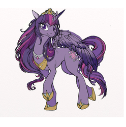 Size: 658x664 | Tagged: safe, artist:fillyphalanx, twilight sparkle, alicorn, pony, g4, crown, female, jewelry, looking at you, mare, regalia, simple background, solo, twilight sparkle (alicorn), white background