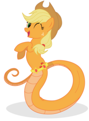 Size: 1024x1390 | Tagged: safe, artist:elsdrake, applejack, lamia, original species, g4, female, lamiajack, simple background, solo, species swap, transparent background, vector