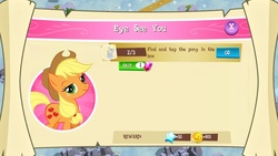 Size: 1136x640 | Tagged: safe, gameloft, applejack, derpy hooves, pegasus, pony, g4, derpygate, female, mare