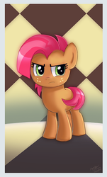 Size: 416x689 | Tagged: safe, artist:sophiesplushies, babs seed, earth pony, pony, g4, frown, hugs needed, pouty pants