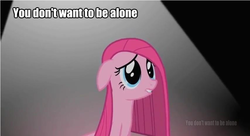 Size: 854x466 | Tagged: safe, edit, edited screencap, screencap, pinkie pie, g4, party of one, image macro, lyrics