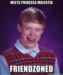 Size: 400x473 | Tagged: safe, princess molestia, g4, bad luck brian, barely pony related, exploitable meme, friendzone, meme