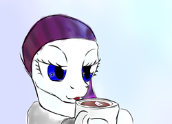 Size: 1280x927 | Tagged: safe, artist:zenny, rarity, pony, g4, 30 minute art challenge, food, hot chocolate, marshmallow, solo
