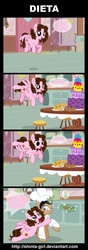 Size: 919x2601 | Tagged: safe, artist:shinta-girl, oc, oc only, oc:shinta pony, aaron pony, comic, diet, spanish