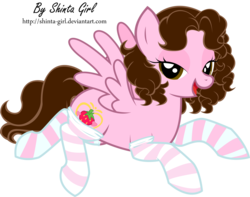 Size: 1975x1555 | Tagged: safe, artist:shinta-girl, oc, oc only, oc:shinta pony, pegasus, pony, bedroom eyes, clothes, female, looking at you, mare, socks, solo, striped socks