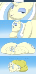 Size: 2000x4120 | Tagged: safe, artist:lesang, oc, oc only, oc:belle bottom, pony, unicorn, ask belle bottom, dream, fat, filly, impossibly large butt, impossibly wide ass, impossibly wide hips, morbidly obese, obese, older, pillow, this isn't even my final form, wide hips