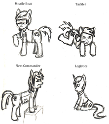 Size: 1939x2194 | Tagged: safe, artist:commissarprower, caldari, crossover, eve online, ponified, sketch
