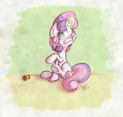 Size: 1234x1174 | Tagged: safe, artist:zestyoranges, sweetie belle, pony, g4, female, magic, solo, thread