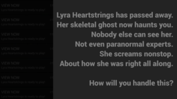 Size: 1920x1080 | Tagged: safe, lyra heartstrings, android, ghost, g4, game, implied death, roboto, text