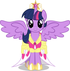 Size: 1024x1039 | Tagged: safe, artist:jigglybelle, twilight sparkle, alicorn, pony, g4, magical mystery cure, clothes, coronation dress, cute, dress, female, mare, simple background, smiling, transparent background, twilight sparkle (alicorn), vector