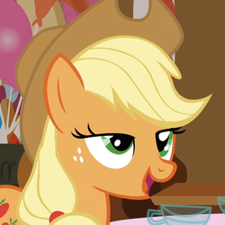 Size: 720x720 | Tagged: safe, applejack, earth pony, pony, g4, bedroom eyes, female, solo