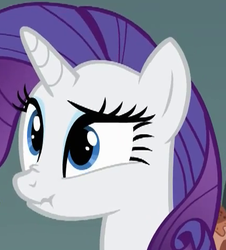 Size: 426x472 | Tagged: safe, screencap, rarity, pony, a dog and pony show, g4, scrunchy face