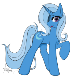 Size: 1694x1777 | Tagged: safe, artist:nintenman1, trixie, pony, unicorn, g4, female, horn, mare, simple background, smiling, solo, transparent background, wink
