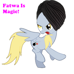 Size: 693x693 | Tagged: safe, artist:implatinum, edit, derpy hooves, pegasus, pony, g4, dirka dirka jihad, female, mare, partially open wings, simple background, solo, white background, wings