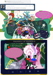 Size: 1003x1406 | Tagged: safe, artist:frist44, cheerilee, g4, chalkboard, cheerilee-s-chalkboard, earthbound, homestuck, konami, metal gear, metal gear solid, mr. saturn, psionics, psycho mantis, scott pilgrim vs the world, sollux captor, starman, todd ingram, tumblr