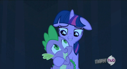 Size: 638x348 | Tagged: safe, screencap, spike, twilight sparkle, g4