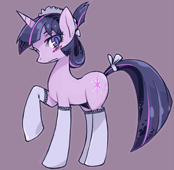 Size: 1020x1000 | Tagged: safe, artist:moyamoya kuroi, twilight sparkle, g4, clothes, pixiv, stockings, tail bow