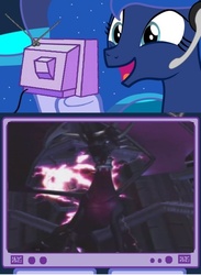 Size: 511x700 | Tagged: safe, princess luna, gamer luna, g4, cynder, exploitable meme, spyro the dragon (series), tv meme