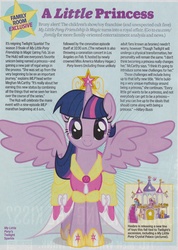 Size: 1708x2396 | Tagged: safe, applejack, fluttershy, rainbow dash, twilight sparkle, alicorn, pony, g4, magical mystery cure, advertisement, clothes, coronation dress, dress, entertainment weekly, female, mare, spread wings, text, toy, twilight sparkle (alicorn), wings