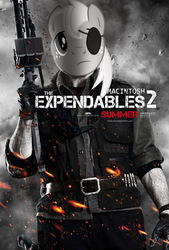 Size: 590x875 | Tagged: safe, big macintosh, earth pony, pony, g4, black and white, male, monochrome, neo noir, partial color, poster, stallion, the expendables