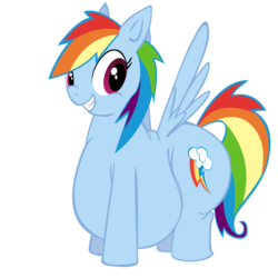 Size: 894x894 | Tagged: safe, artist:secretgoombaman12345, rainbow dash, g4, fat, obese, simple background, solo, transparent background, vector