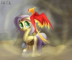 Size: 1200x1000 | Tagged: safe, artist:mattatatta, fluttershy, philomena, phoenix, survivor shy, g4, palindrome get