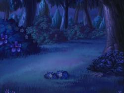 Size: 640x480 | Tagged: safe, screencap, a very pony place, come back lily lightly, g3, background, forest, night, no pony, unicornia