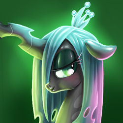 Size: 400x400 | Tagged: safe, artist:sharpy, queen chrysalis, changeling, changeling queen, g4, crown, cute, cutealis, female, jewelry, regalia