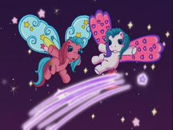 Size: 640x480 | Tagged: safe, screencap, heart bright, star flight, g3, two for the sky, dodge, shooting star, space, stars