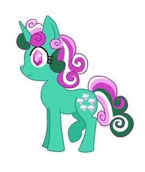 Size: 897x1065 | Tagged: safe, artist:peppermintfeathers, fizzy, g1, g4, colored, eyelashes, flat colors, full body, g1 to g4, generation leap, looking forward, raised hoof, side view, simple background, solo, standing, white background
