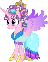 Size: 808x1040 | Tagged: safe, artist:vector-brony, princess cadance, alicorn, pony, g4, games ponies play, season 3, ceremonial headdress, clothes, dress, simple background, transparent background, vector