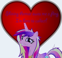 Size: 600x557 | Tagged: safe, princess cadance, g4, heart, implied infidelity, lasty's hearts, simple, valentine