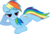 Size: 6000x4125 | Tagged: safe, artist:sairoch, rainbow dash, pegasus, pony, g4, absurd resolution, bedroom eyes, cutie mark, damn sexy pose, female, grin, hoof on head, lying down, mare, prone, simple background, smiling, solo, transparent background, vector