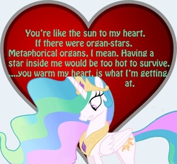 Size: 600x557 | Tagged: safe, princess celestia, pony, g4, adorkable, awkward, cute, dork, female, gray background, heart, lasty's hearts, simple, simple background, solo, valentine