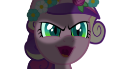 Size: 10652x6000 | Tagged: safe, artist:sairoch, queen chrysalis, changeling, changeling queen, a canterlot wedding, g4, season 2, absurd resolution, disguise, disguised changeling, faic, fake cadance, female, flower, flower in hair, glare, open mouth, simple background, smiling, solo, transparent background, uvula, vector