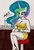 Size: 757x1116 | Tagged: safe, artist:newyorkx3, princess celestia, alicorn, anthro, plantigrade anthro, g4, bar, cleavage, clothes, dress, female, high heels, shoes, traditional art