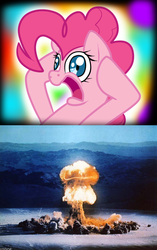 Size: 615x980 | Tagged: safe, pinkie pie, earth pony, pony, g4, explosion, female, solo