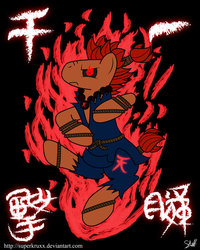 Size: 800x1000 | Tagged: safe, artist:superkruxx, akuma, gouki, ponified, street fighter